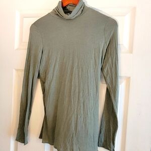 Intimissimi Sage Green Long Sleeve Turtleneck Cowl Neck Top Size Medium